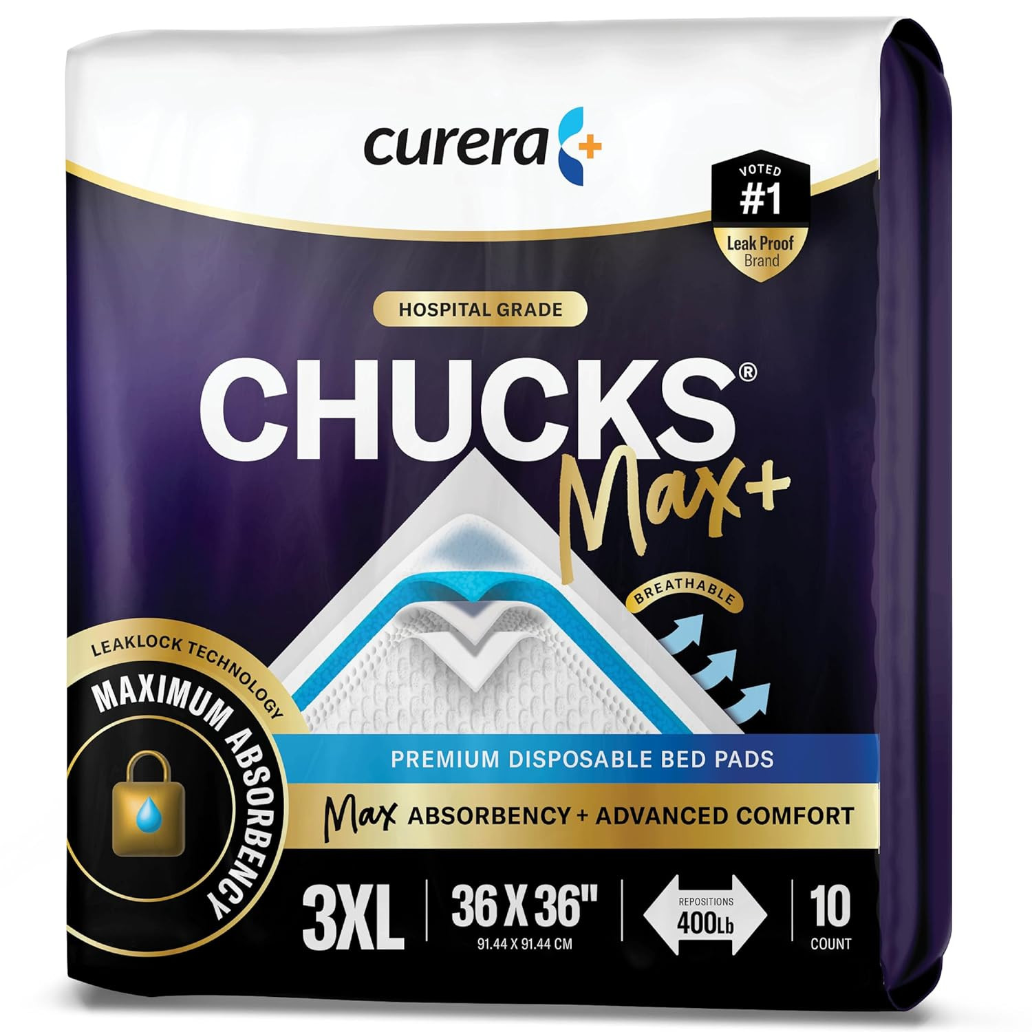 Chucks® MAX+ Hospital Bed Pads Disposable Adult 36 X 36 Incontinence Pads – Xxx-