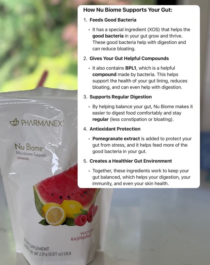 Nu Skin Caffeine Free Nu Biome, 30 Packets, Gut Health Drink EXP 10/25 Nubiome