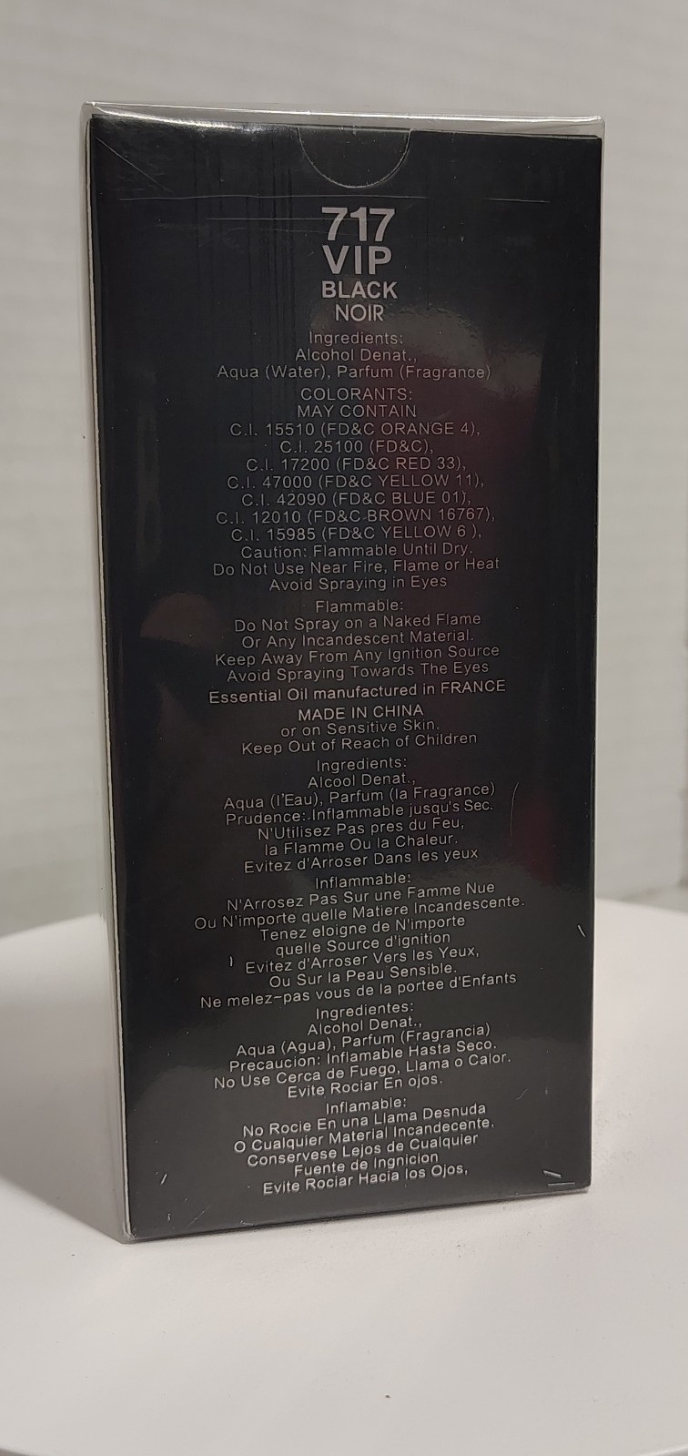 717 VIP Black Noir Cologne Men 3.4oz EDT Secret Plus New Sealed Spicy Musk Scent