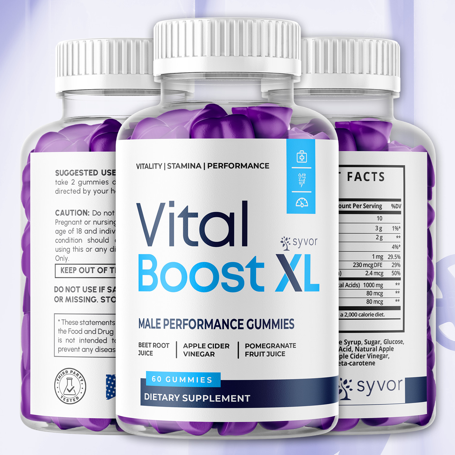 (2 Pack) Vital Boost XL Male Gummys Advanced Formula VitalBoost XL 120 Gummies