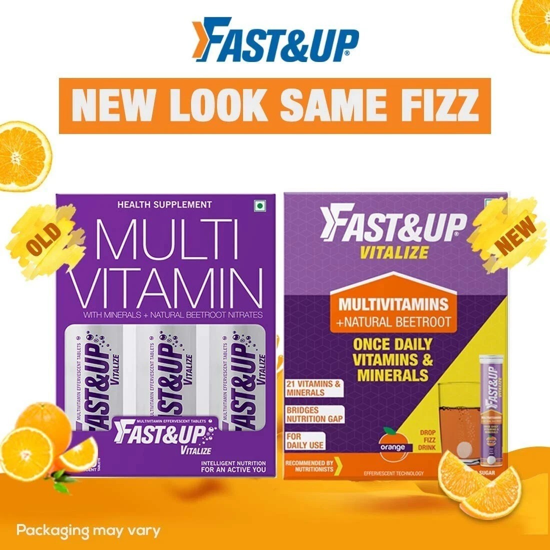 Fast&Up Vitalize Immunity Essential Multivitamin For Men & Women(Orange Flavor)