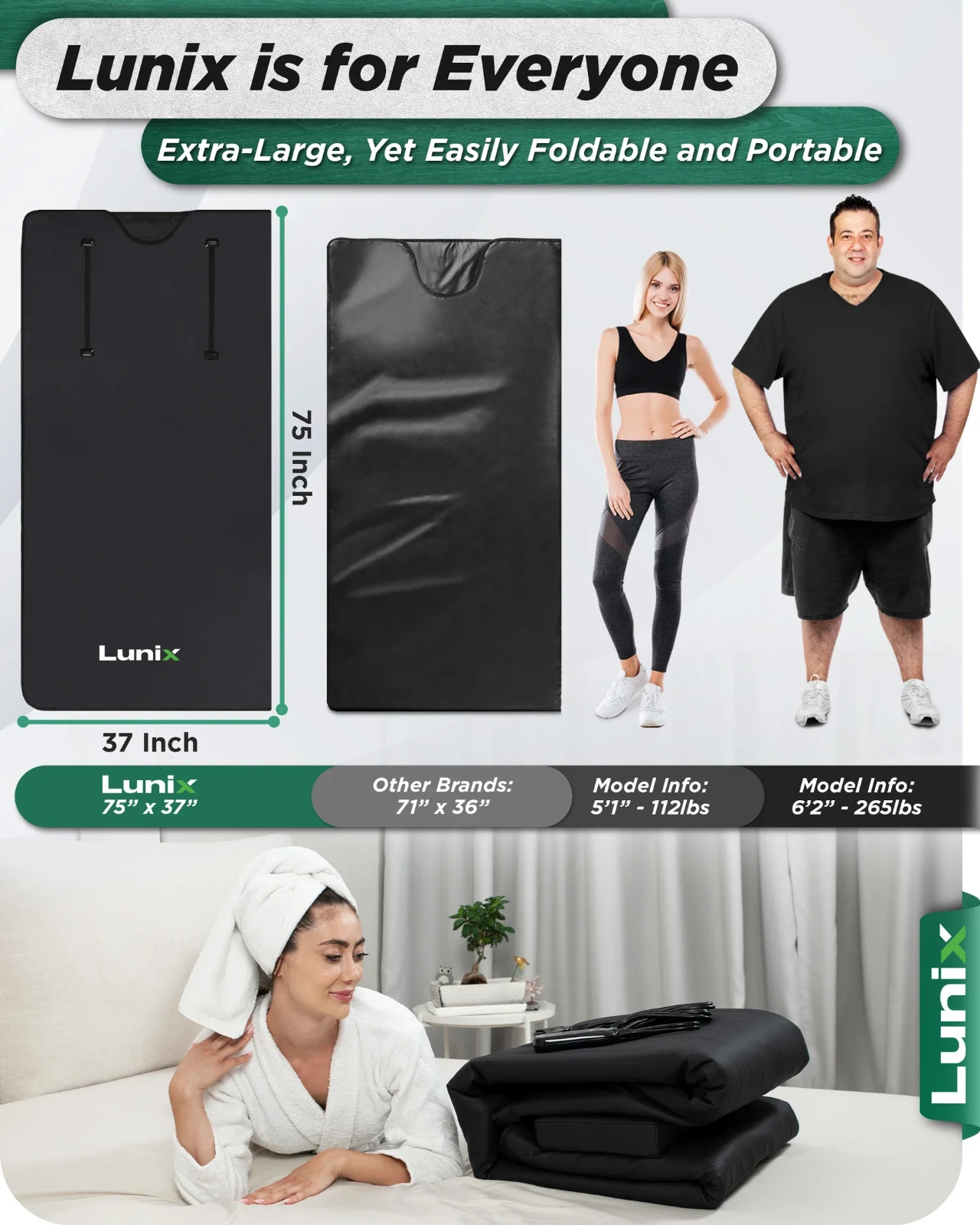 Lunix LX17 Infrared Sauna Blanket Portable Detox Heat Therapy Home Spa new