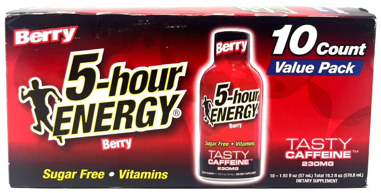 5-Hour Energy Value Pack Sealed BERRY 1.93 fl oz 10 Count Each Exp: 2/2028