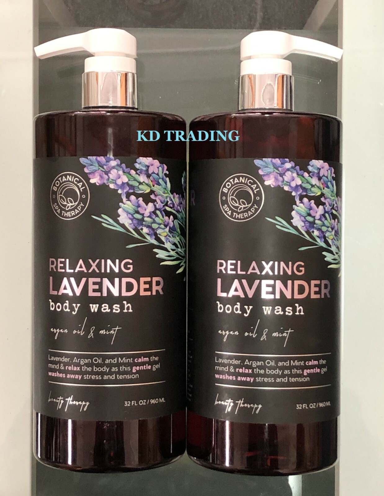 (2-Pk) BOTANICAL SPA THERAPY ~ Calm Relaxing Lavender BODY WASH Argan Oil & Mint