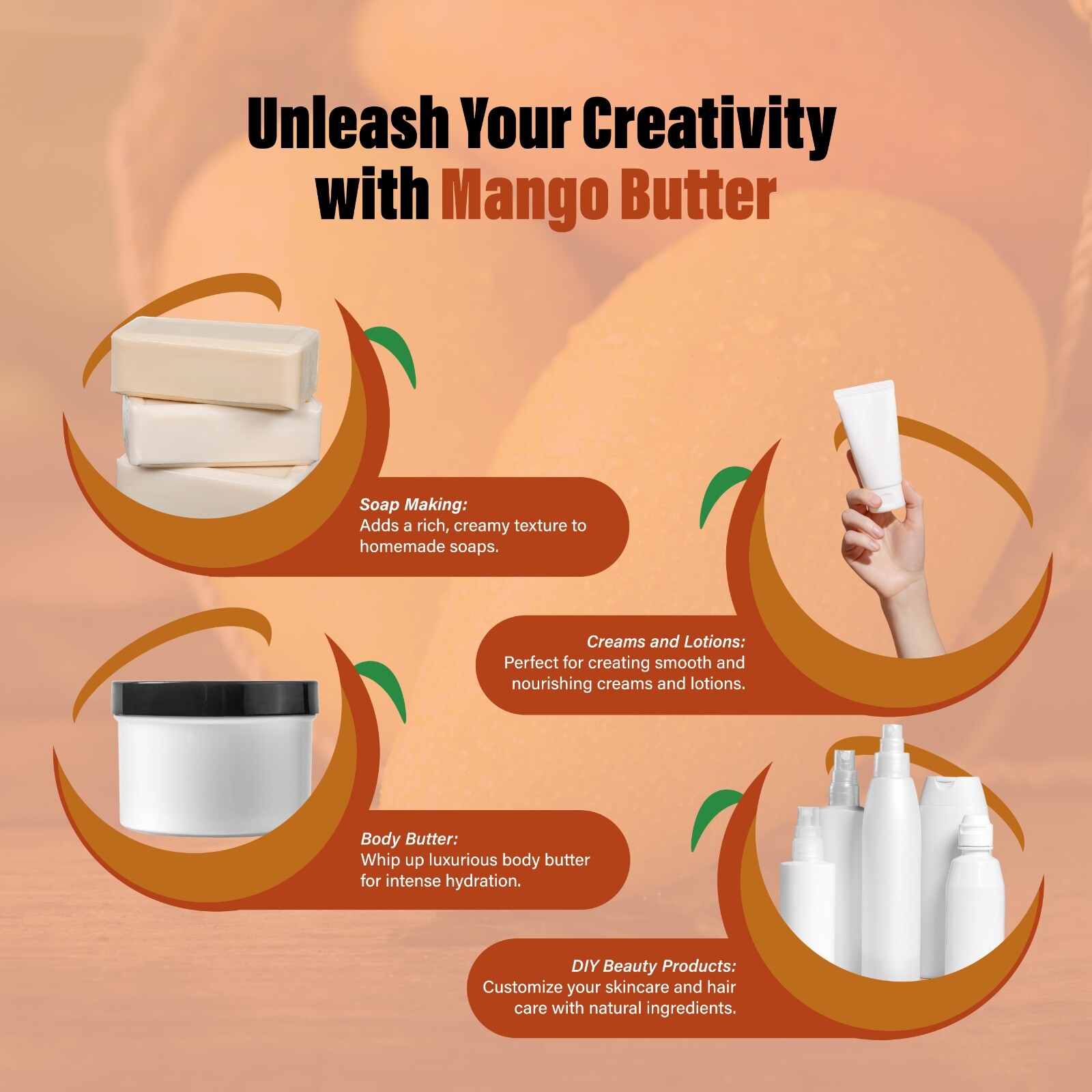 Mango Butter Raw 8 oz. 100% Pure Unrefined Organic Natural For Skin, Body, Hair