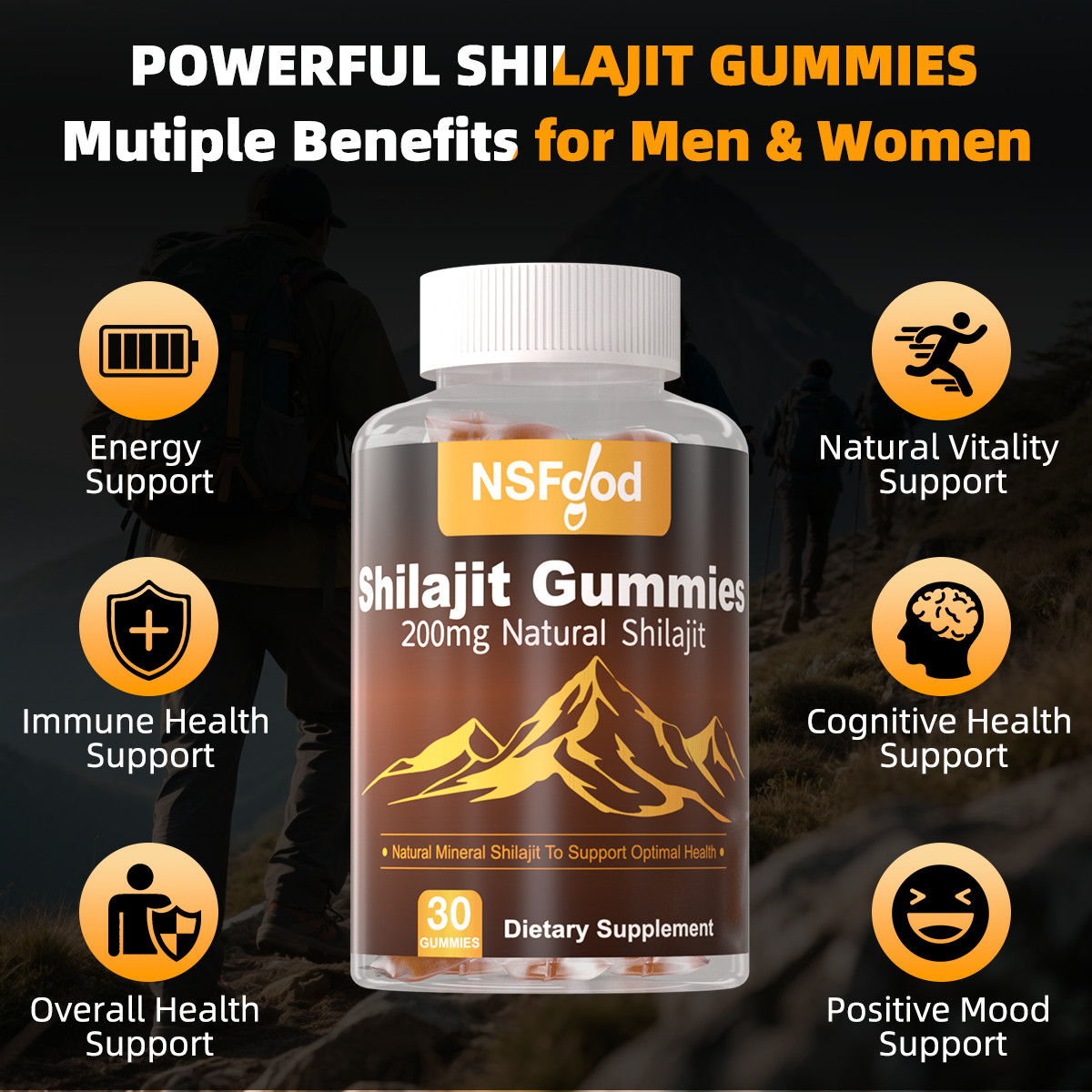 Pure 100% Himalayan Shilajit Gummies | Shilajit Resin Supplement | Energy Boost