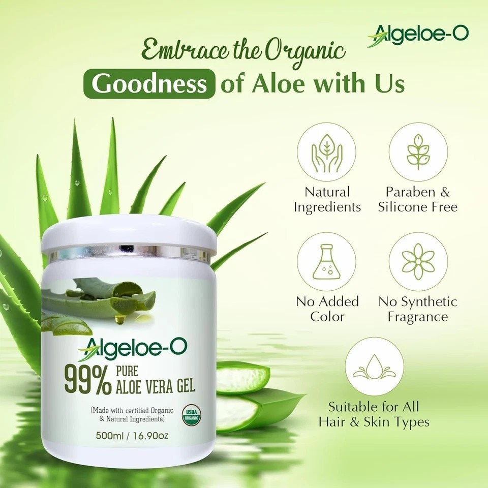 Algeloe Pure Aloe Vera Gel For Glowing And Hydrating Skin 500ml