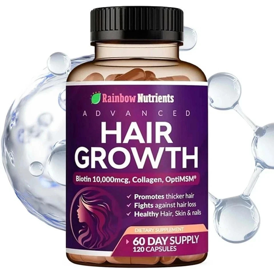 2PC Rainbow Nutrients Advanced Hair Growth-Promote Hair Growth-NEW FREE SHIP