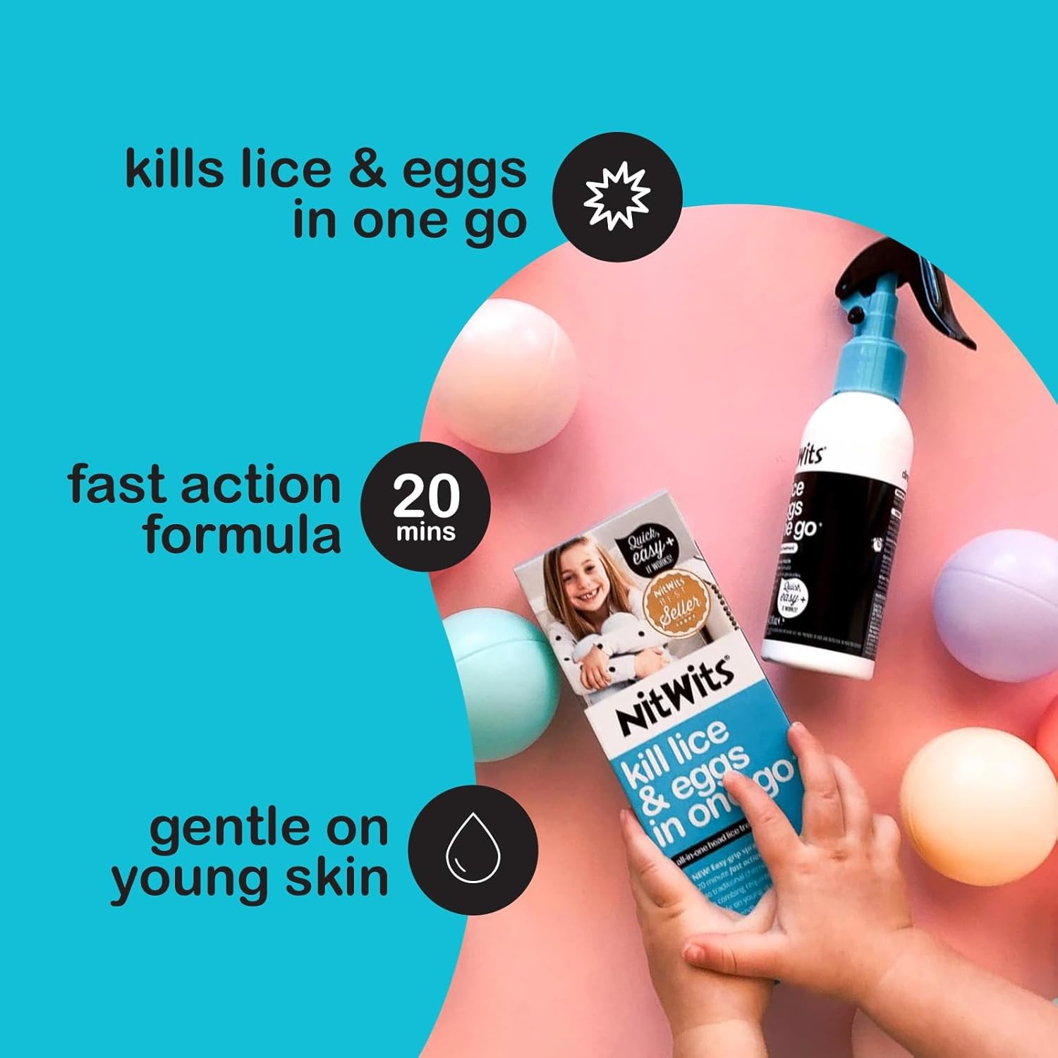 All-in-One Head Lice Treatment Spray, Kills Lice, Super & Eggs,…