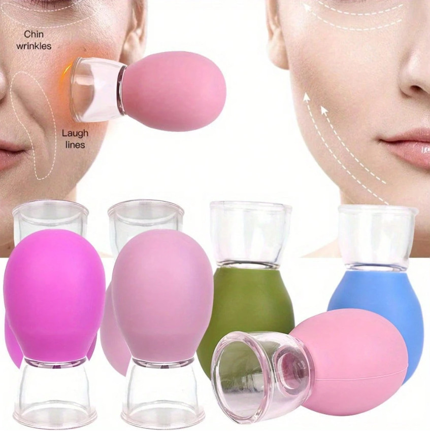 Face Silicone Cupping Therapy Set – 8pc Professional Vacuum Suction Massage Cups