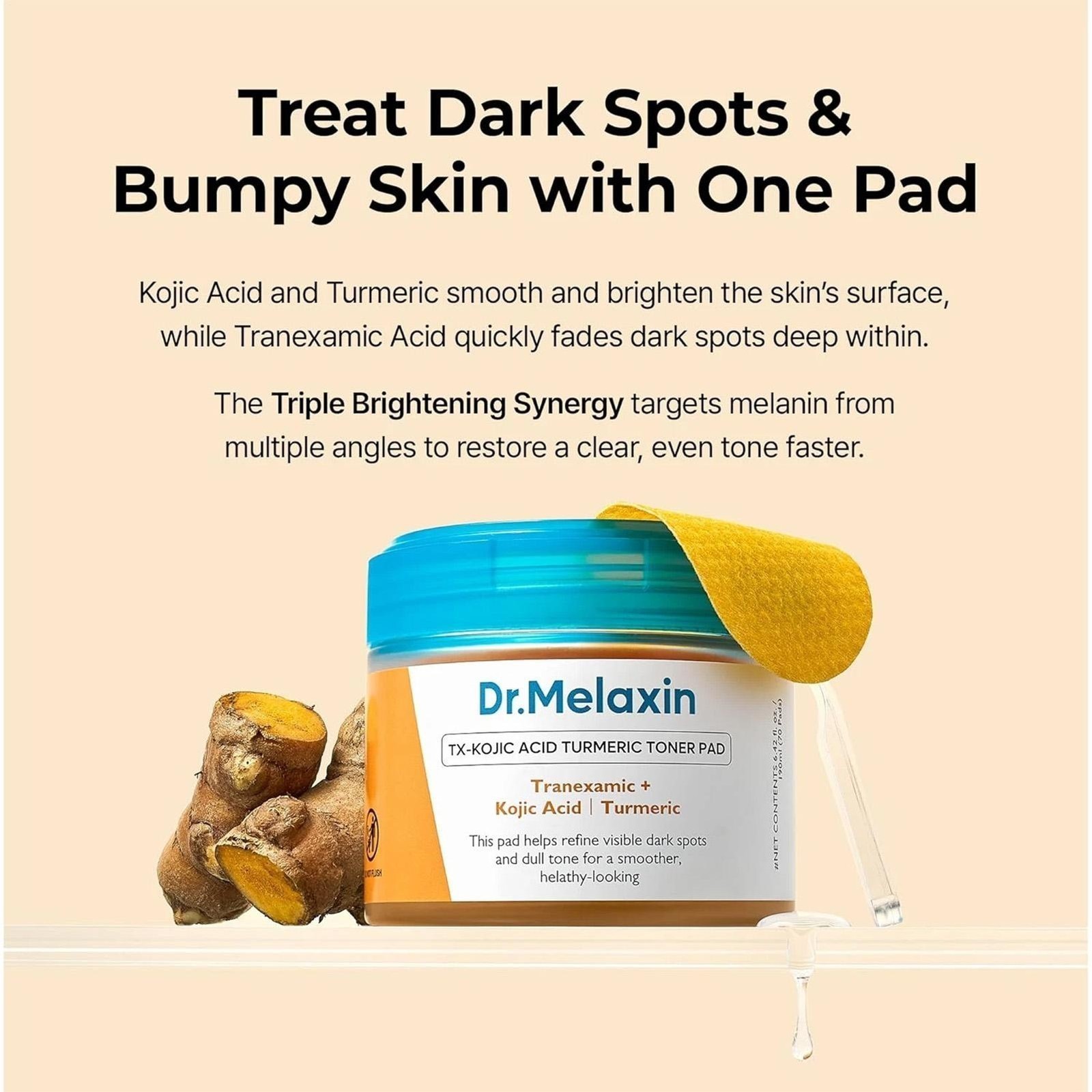 NEW Dr.Melaxin TX Kojic Acid Turmeric Toner Pads 70 Sheets