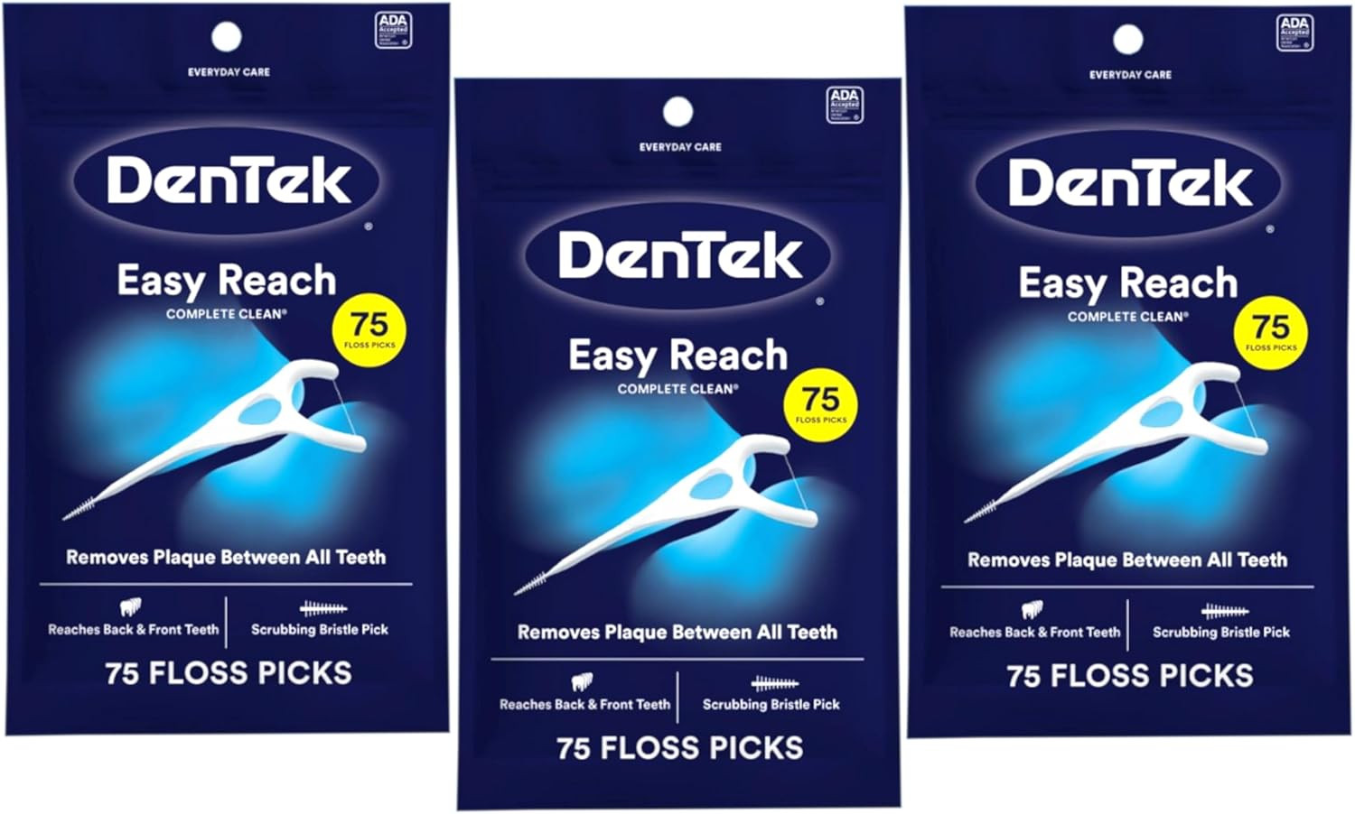 Complete Clean Floss Picks | Removes Food & Plaque | 75 Count