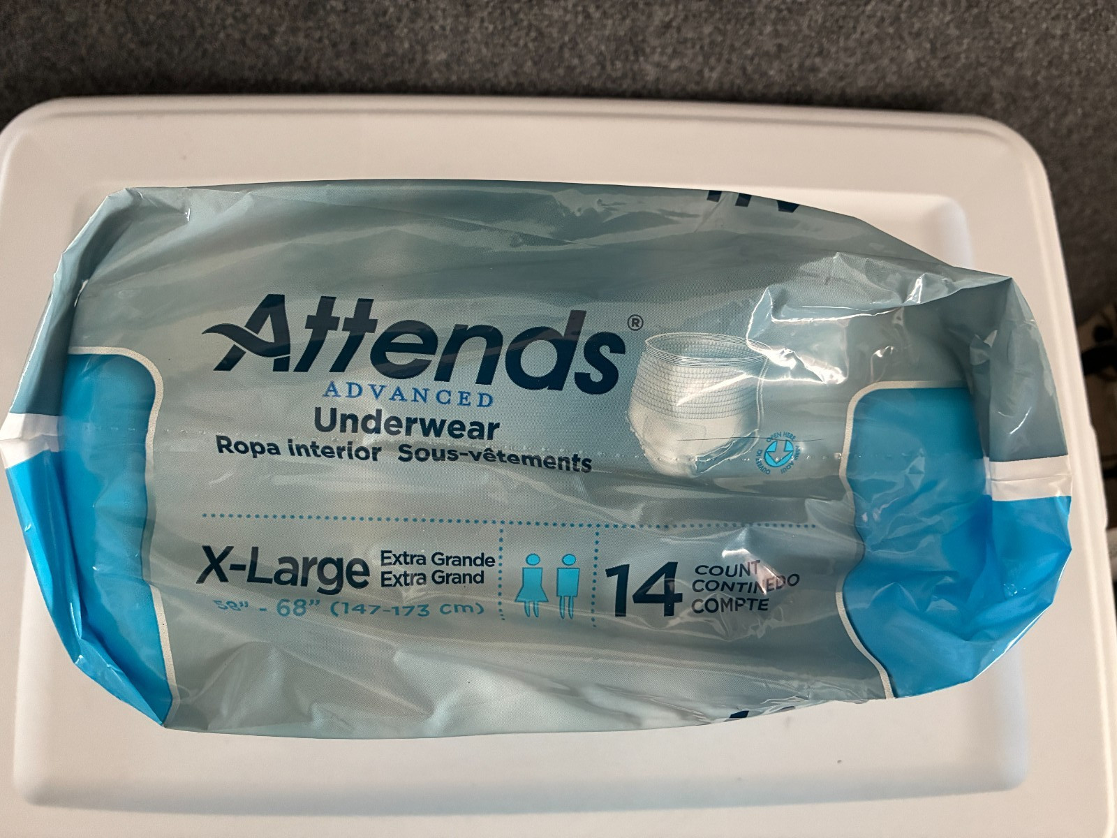 Attends Adult Unisex Diapers XL Overnight Advanced Underwear One Pack of 14