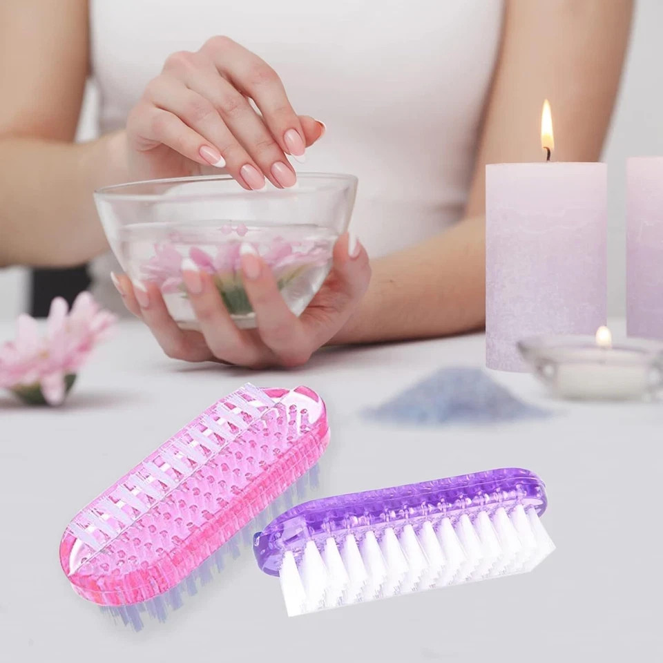 4PCS Double Sided Nail Cleaning Brush Fingernail Hand Scrub Brush Set