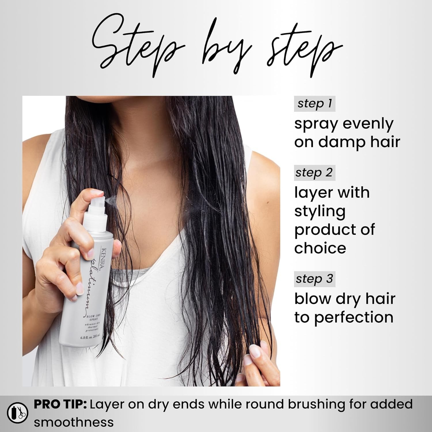 Kenra Platinum Blow-Dry Spray Detangles Smooths Softens – 6.8oz Pack of 2