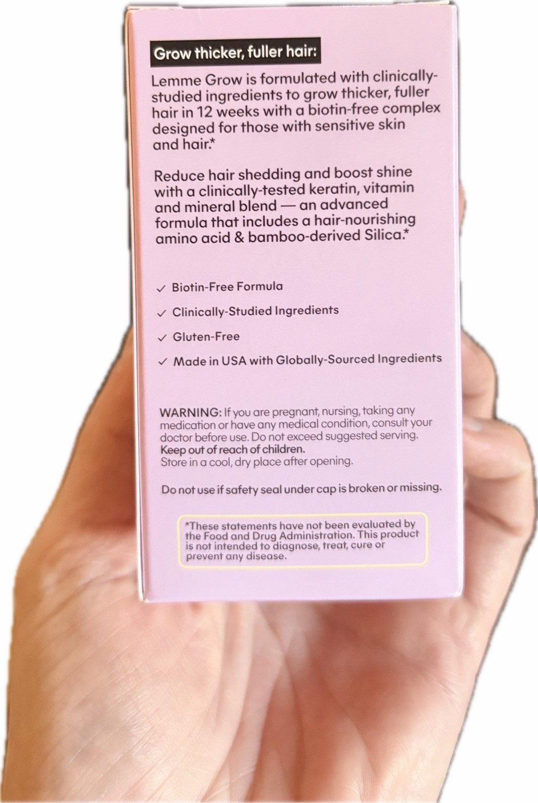 Lemme Grow Hair Growth & Anti-Shedding Capsules Biotin-Free 60 Count