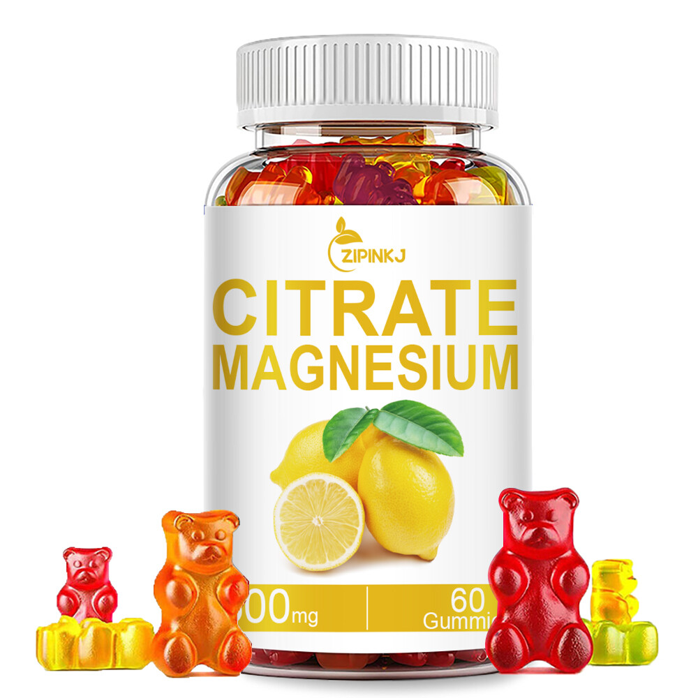 2 Pack ZIPINKJ Magnesium Citrate Gummies 600mg per Serving – 60 Vegan Gummies