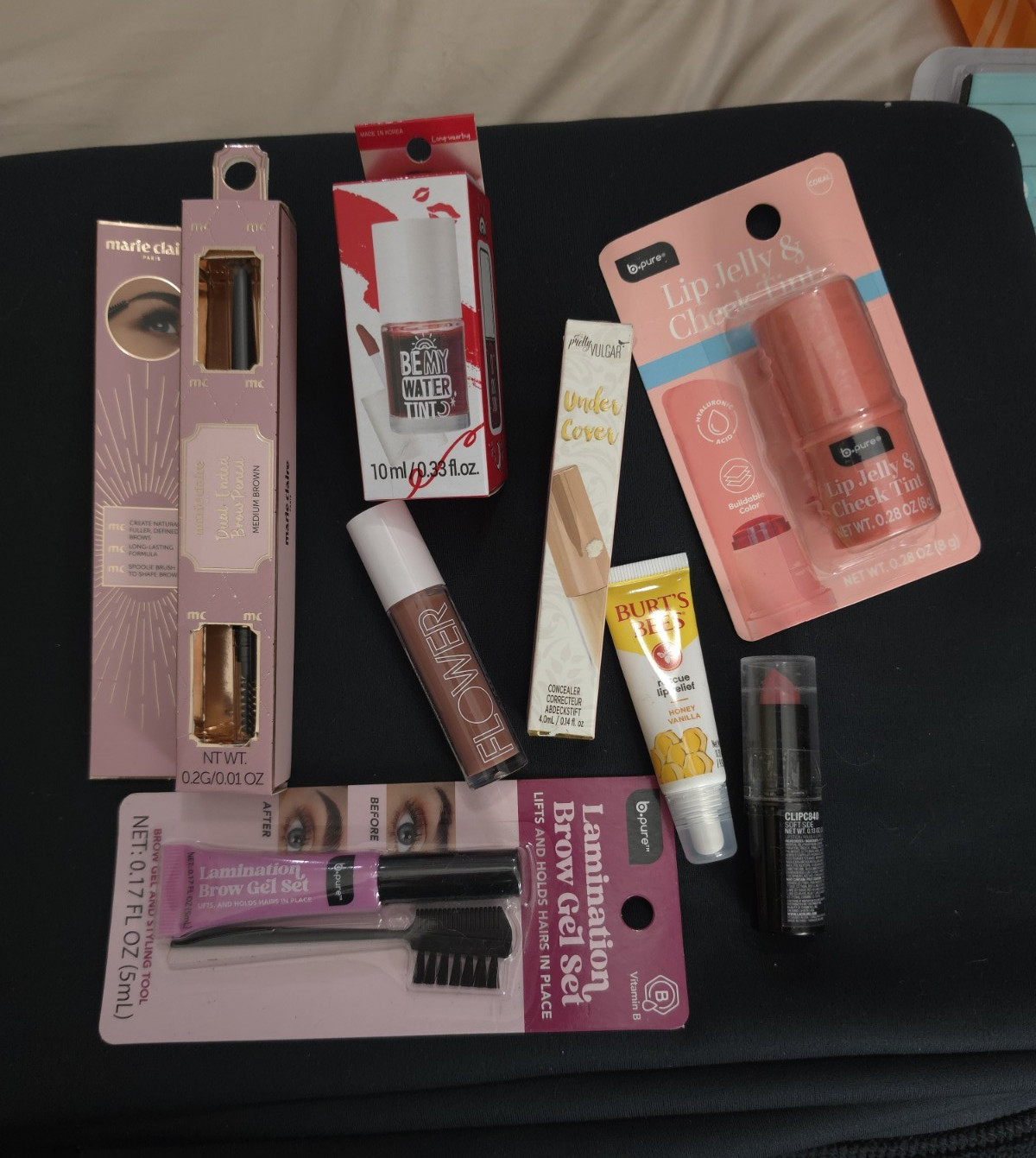 Assorted Full Size Makeup Lot: Dual-Ended Brow Pencil, Brow Gel, Lip Jelly