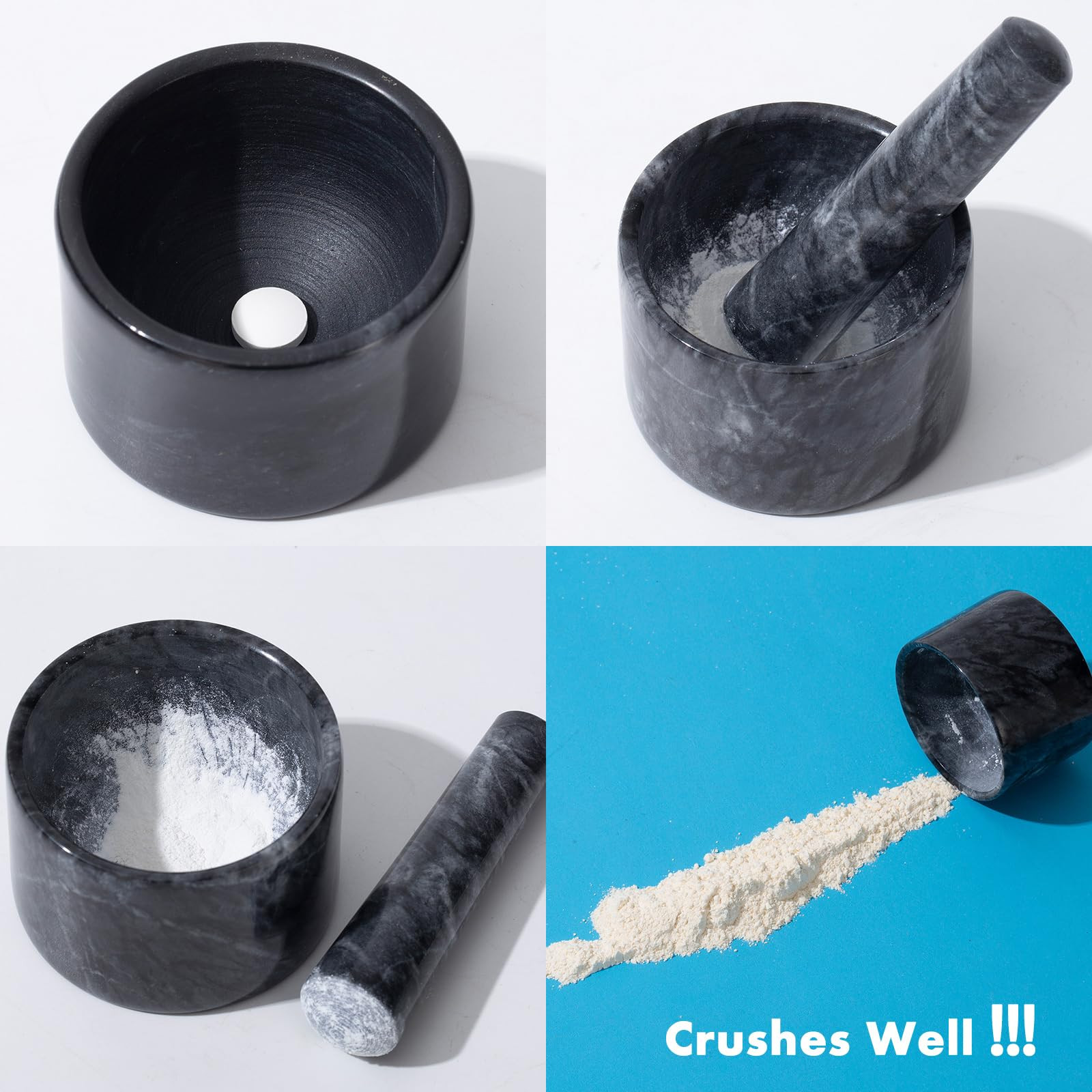 Pill Crusher Mini Marble and Pestle Set Pill Crusher Grinder Fine Powder New