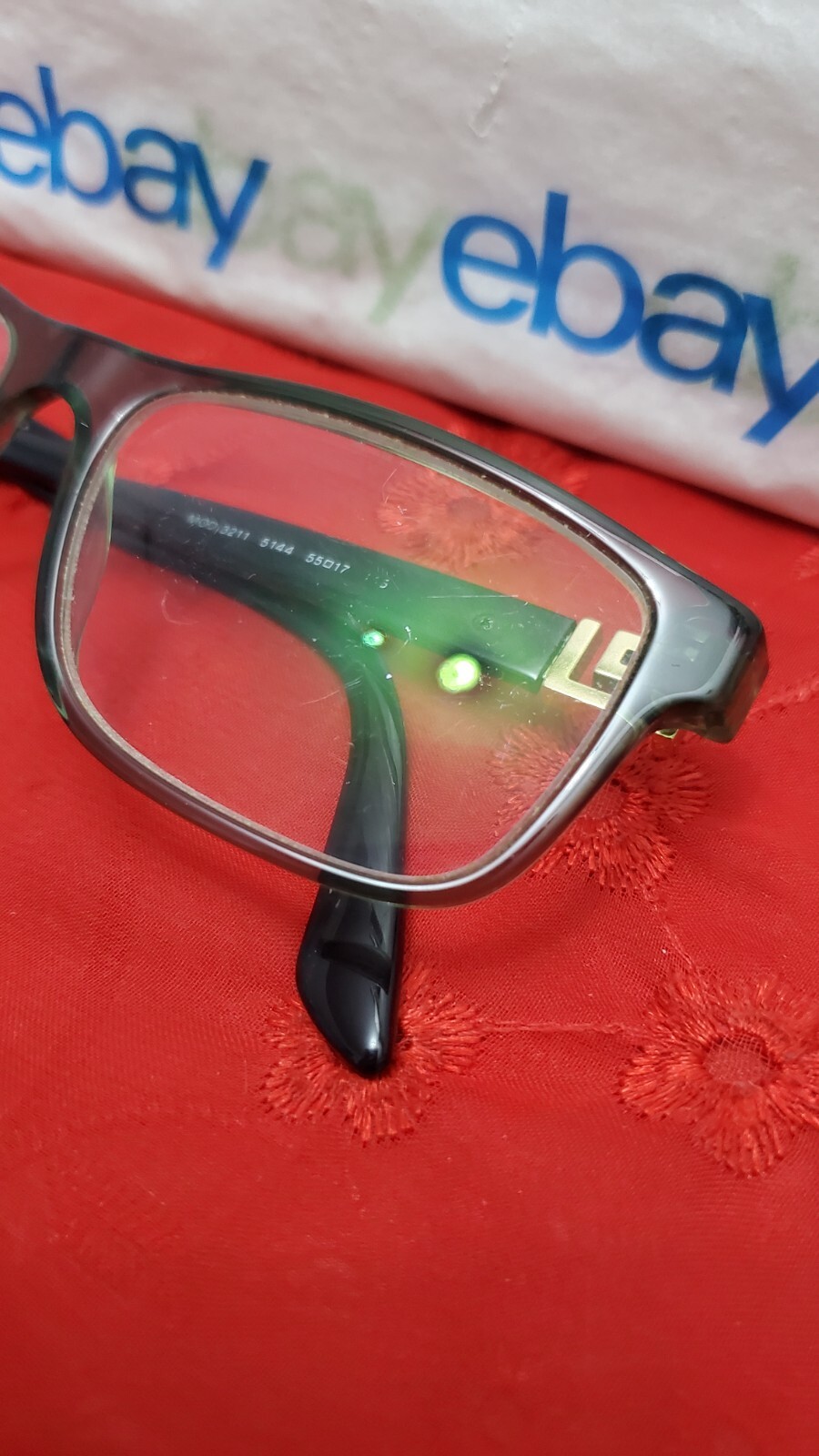 VERSACE 3211 5144 Clear/Green Black 55¤17 145 Eyeglasses “Frame Only” Rx Unknown