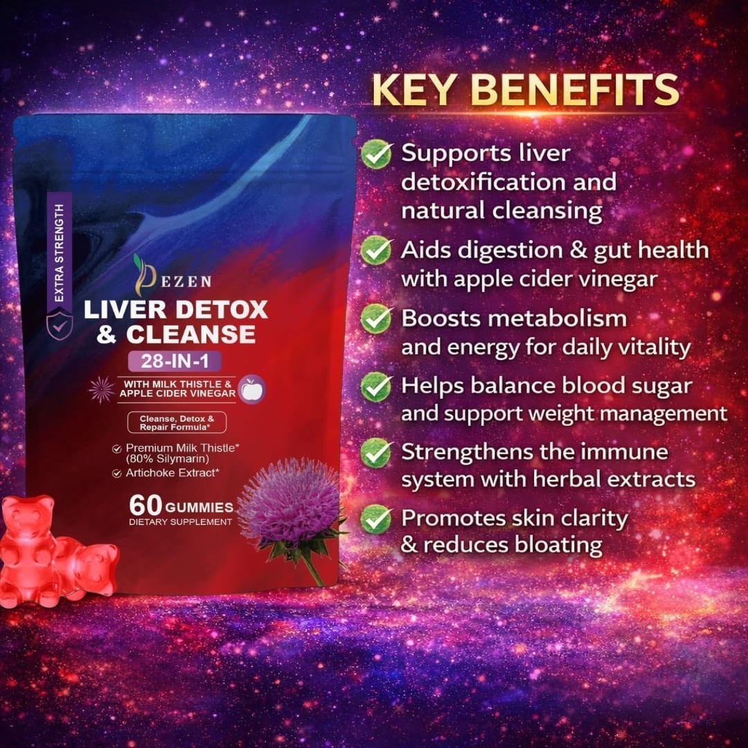 DEZEN Liver Cleanse Detox Gummies Apple Flavored 60 Count