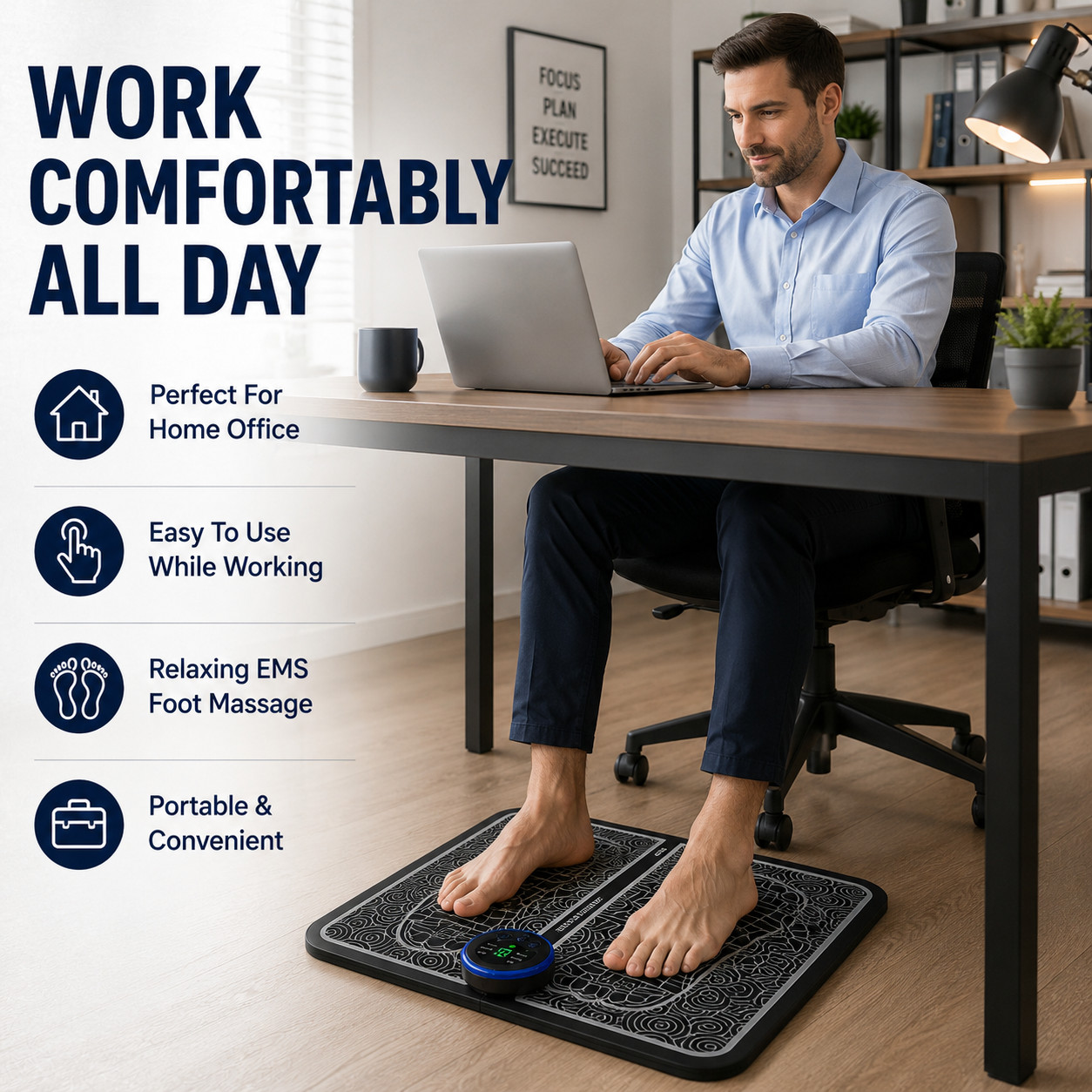 EMS Foot Massager Mat Foot Stimulator Pad Circulation Relaxation Pain Relief USB