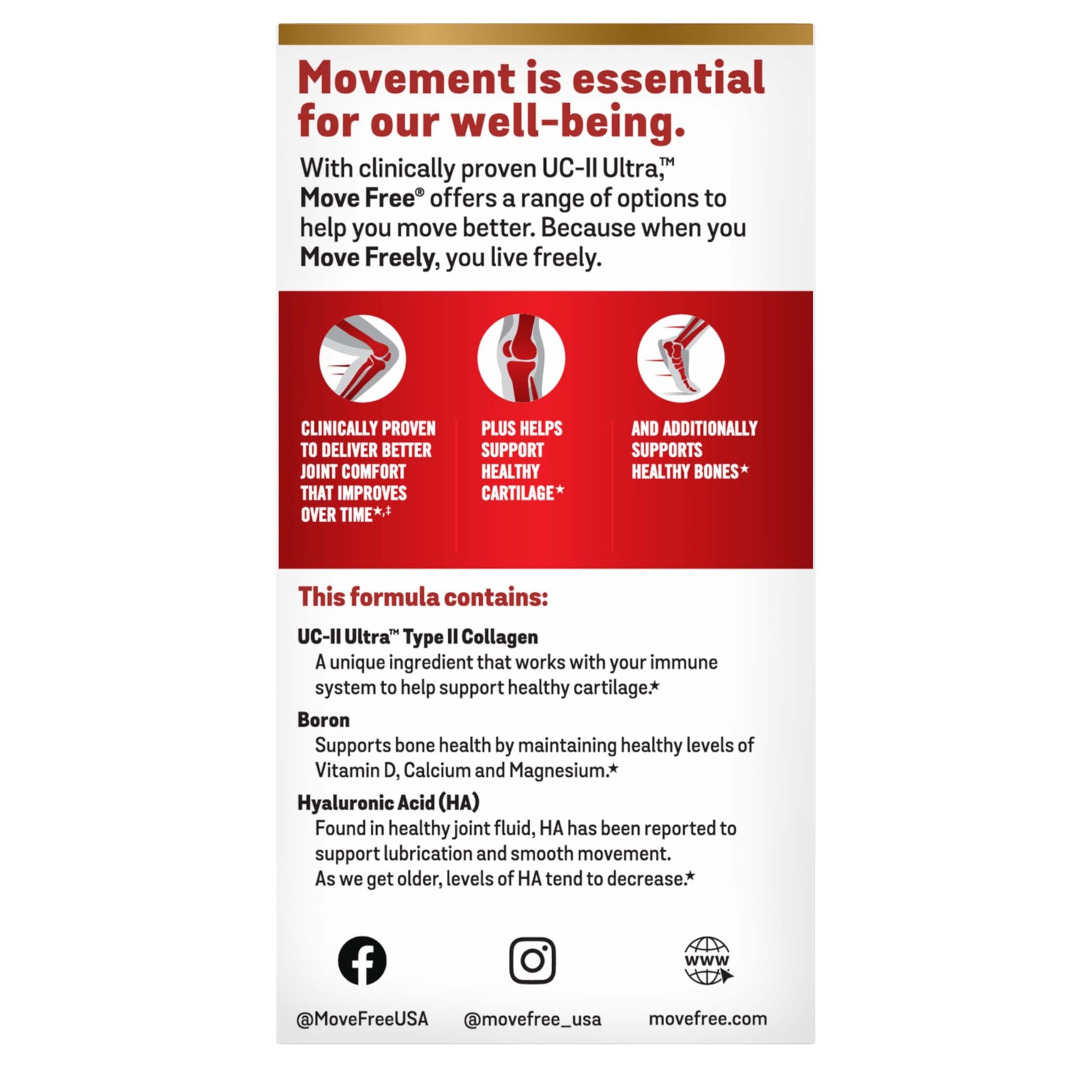 Move Free Move Ultra Triple Action Joint Support Supplement – Type Ii Collagen