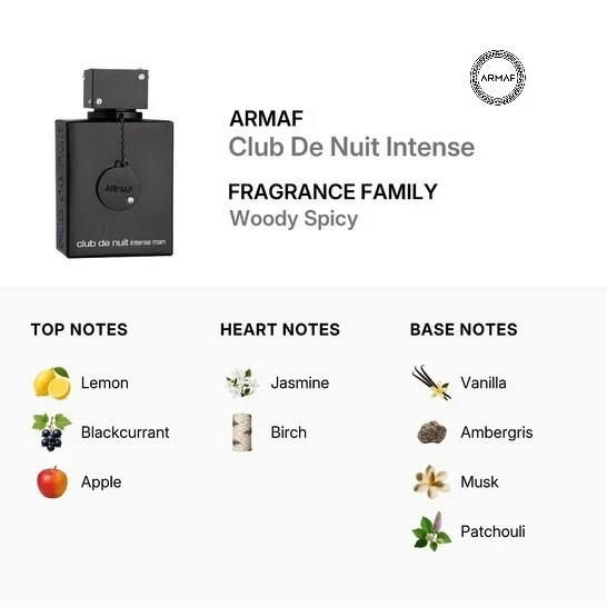 Armaf Club De Nuit Intense Man Eau de Toilette EDT Spray 3.6 oz, Free Delivery