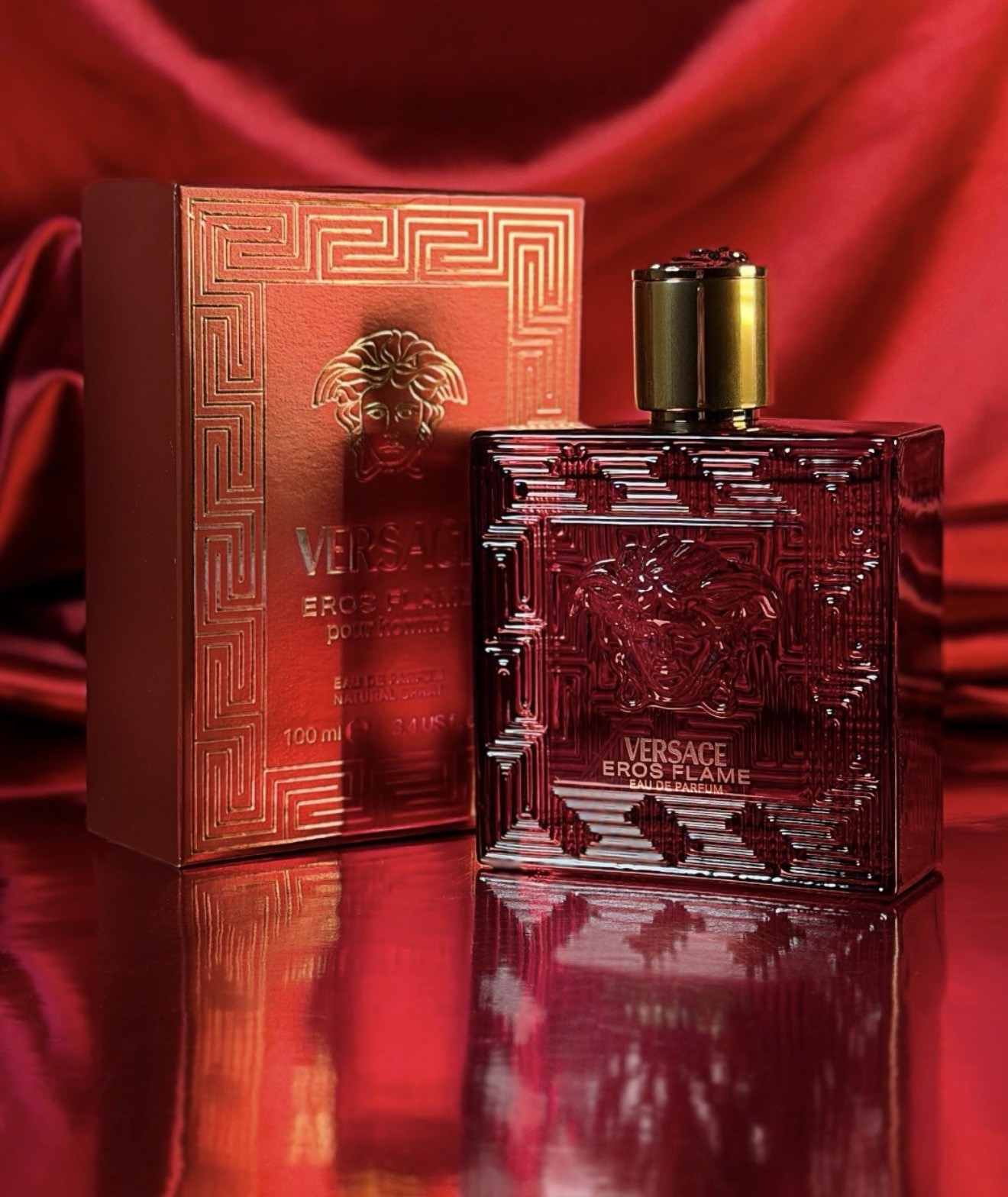 Versace Eros Flame Eau de Parfum Spray, Regular Size 3.4 fl oz