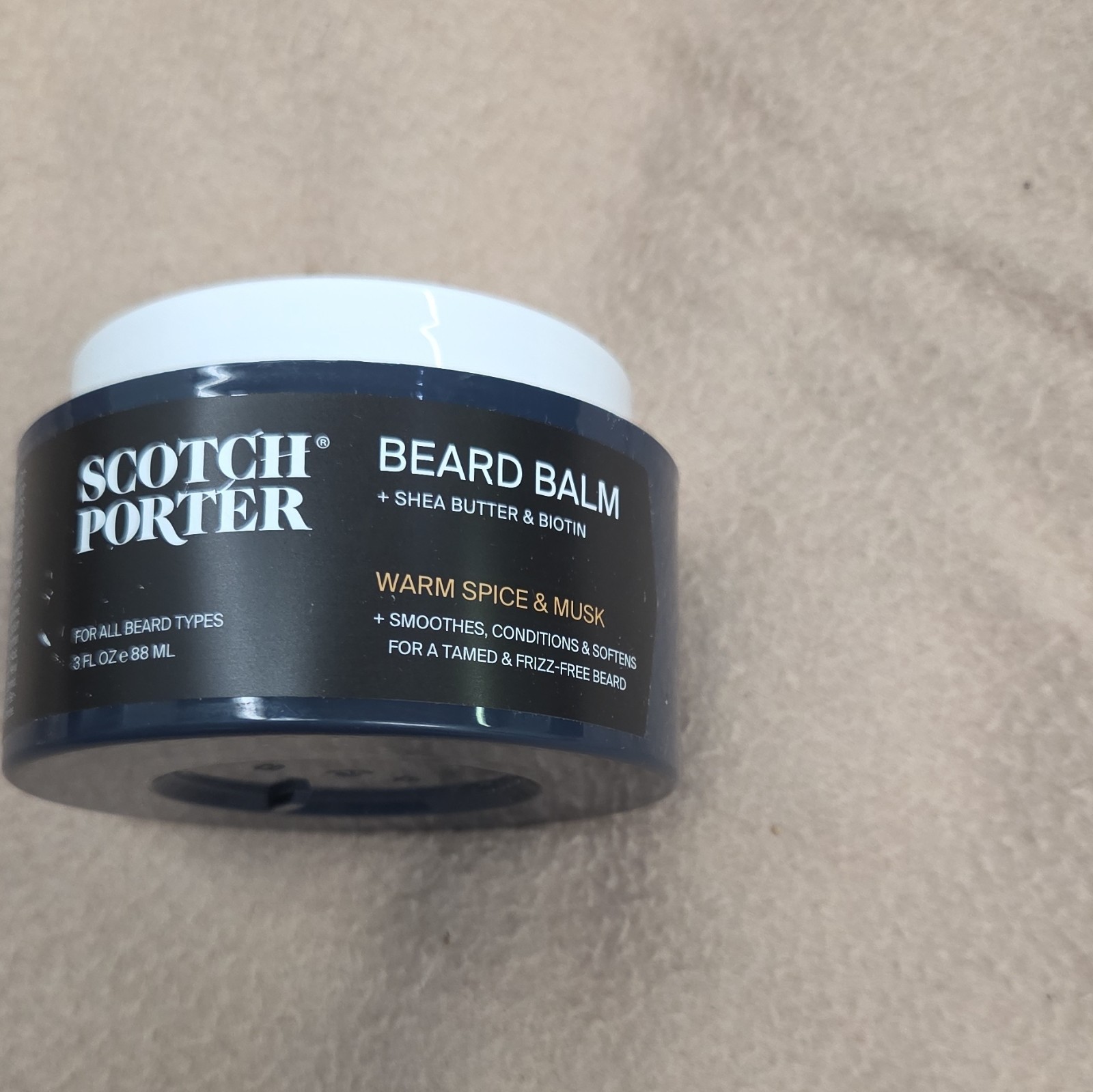 Scotch Porter Beard Balm Warm Spice & Musk Anti-Frizz 3 fl oz (88 mL)