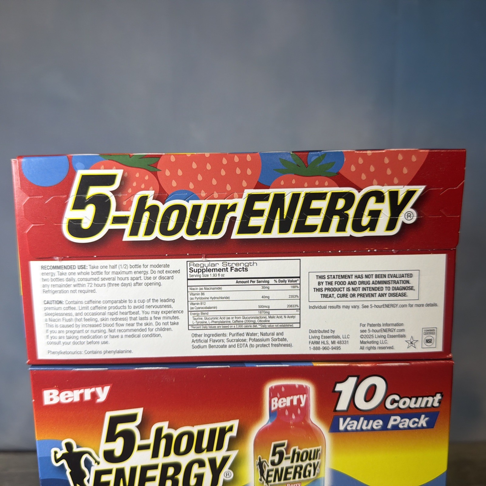 5 Hour Energy RegularStrength BERRY 1.93 oz Shots, Sugar Free, 10 ct (3 Pack)