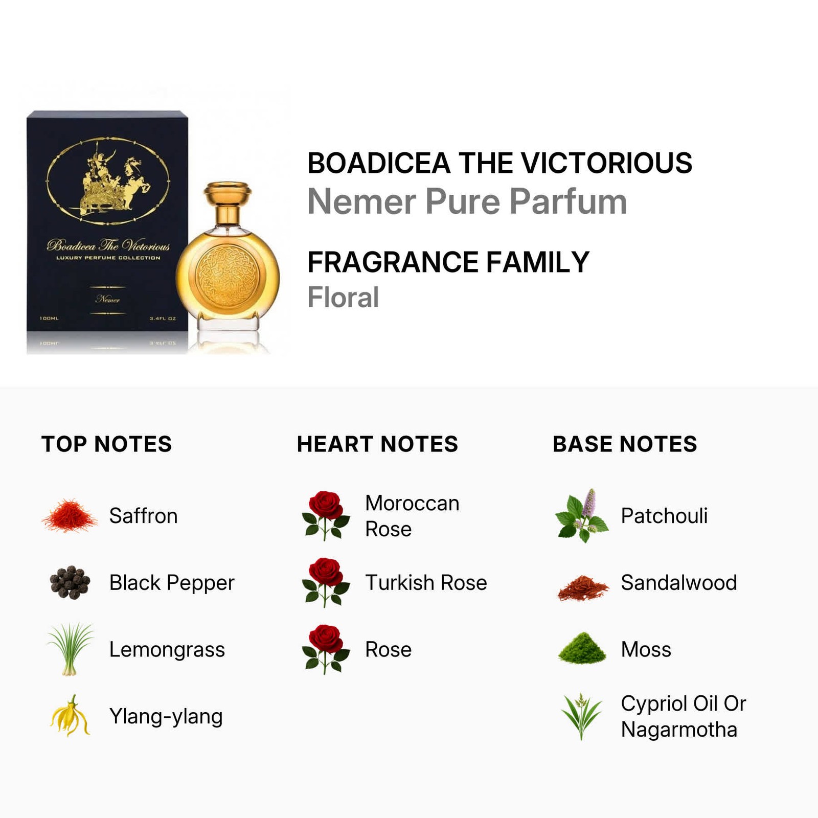 Boadicea The Victorious Unisex Nemer Pure Parfum Spray 3.4 oz Fragrances