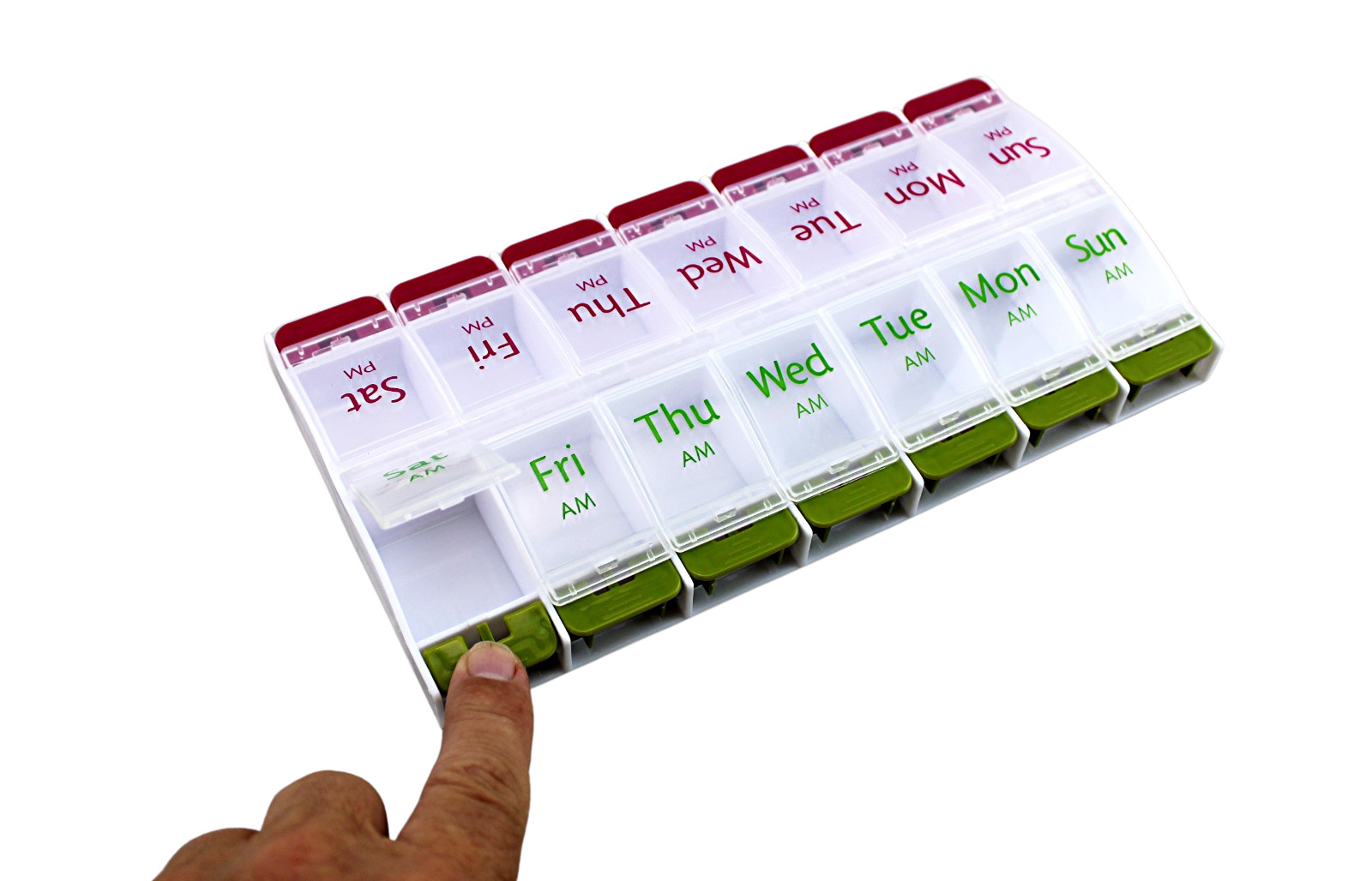 Jumbo Extra Large 8″ x 4.25″ Pill Organizer 7 Day 2 Times a Day Weekly Pill Box