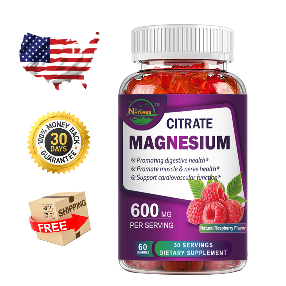 1 Pack Magnesium Citrate Gummies 600mg per Serving – 60 Vegan Gummies