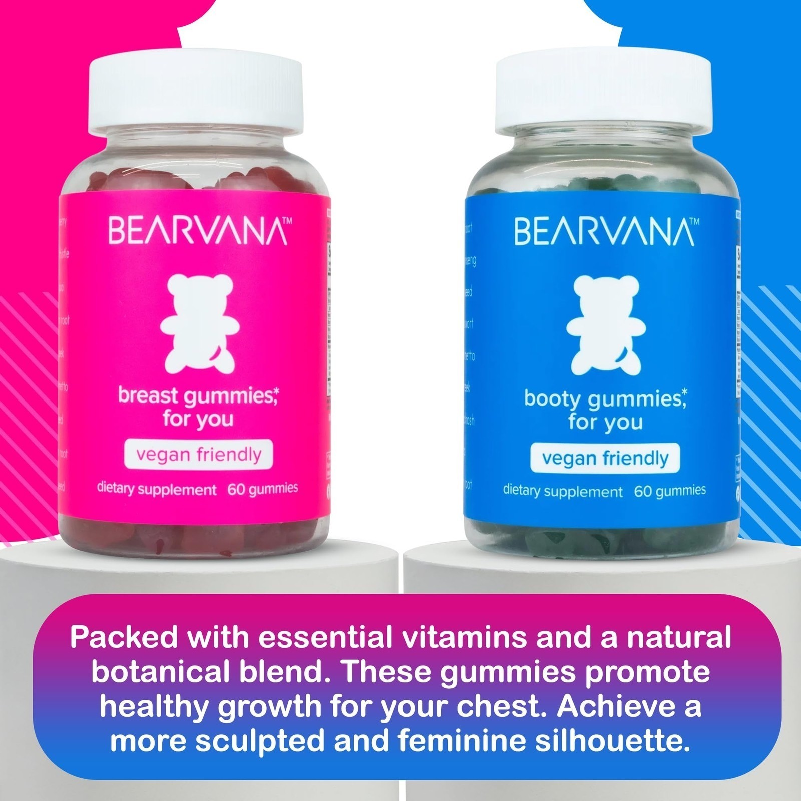NEW BEARVANA Bum & Chest Support Gummies for Women | Workout Enhancement | Berry