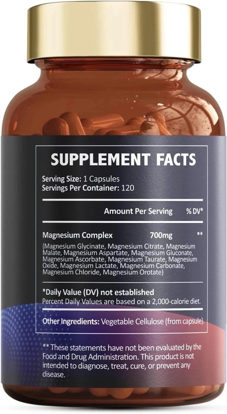 3 Bottles Magnesium 12 in 1 Complex 700mg-Glycinate Citrate Malate Taurate NEW