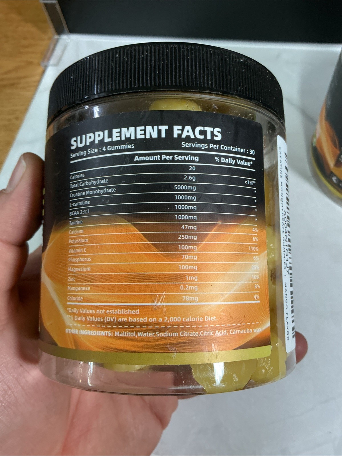 Creatine Monohydrate Gummies (2 PACK) 120ct Mango 5000mg Per Serving