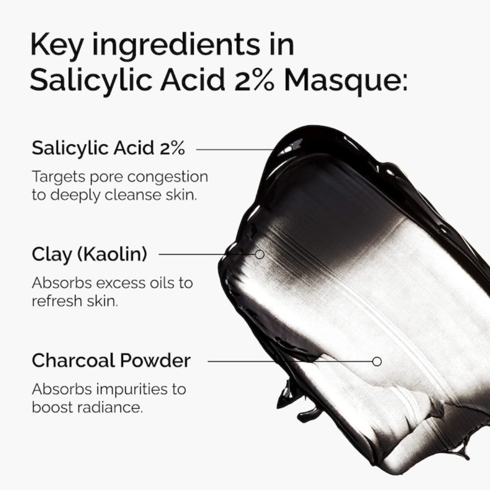 The Ordinary Authentic Salicylic Acid 2% Masque Clarifying Charcoal 1.7 oz/50 mL