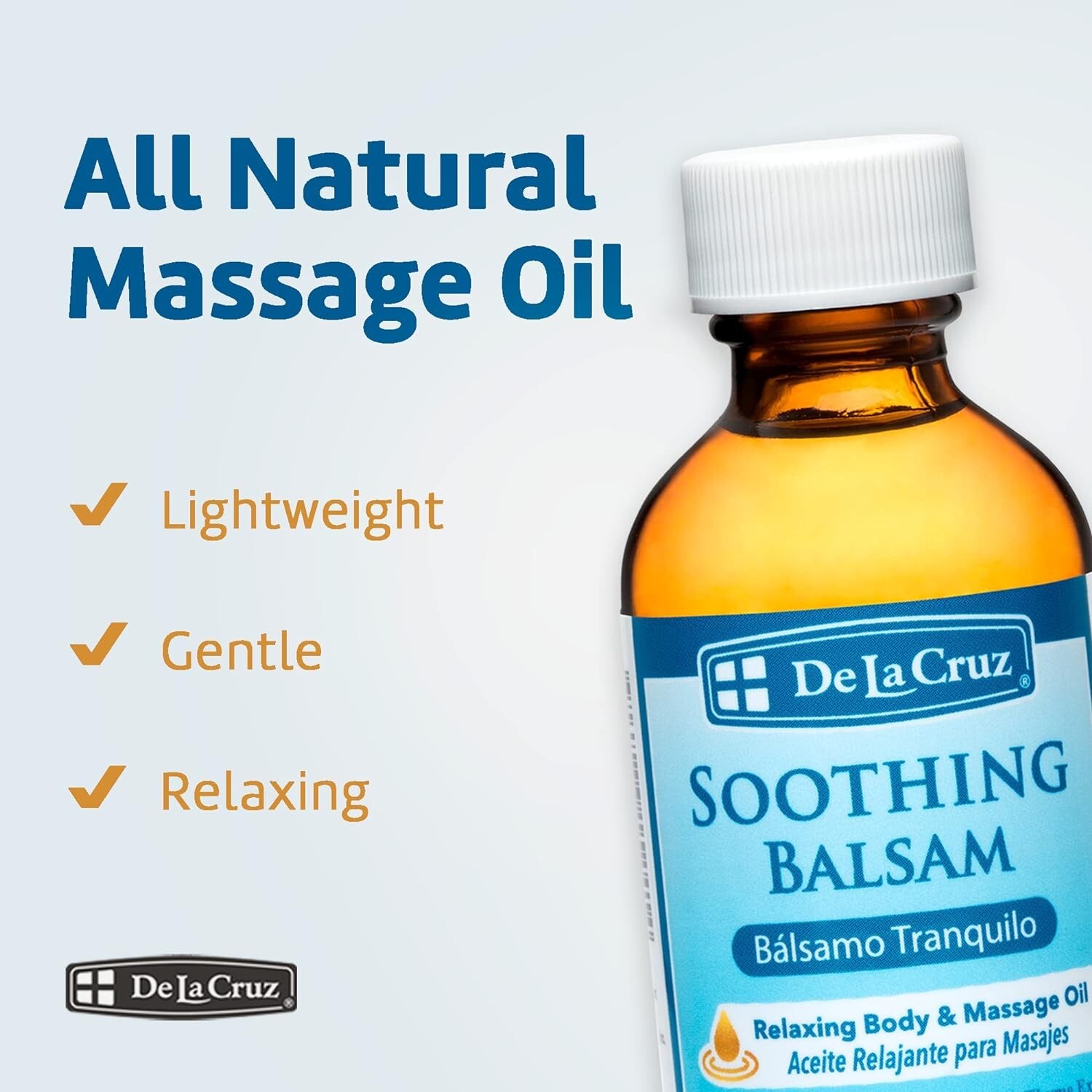 De La Cruz Soothing Balsam/ Bálsamo Tranquilo, For Massage, Made in USA 2 FL OZ