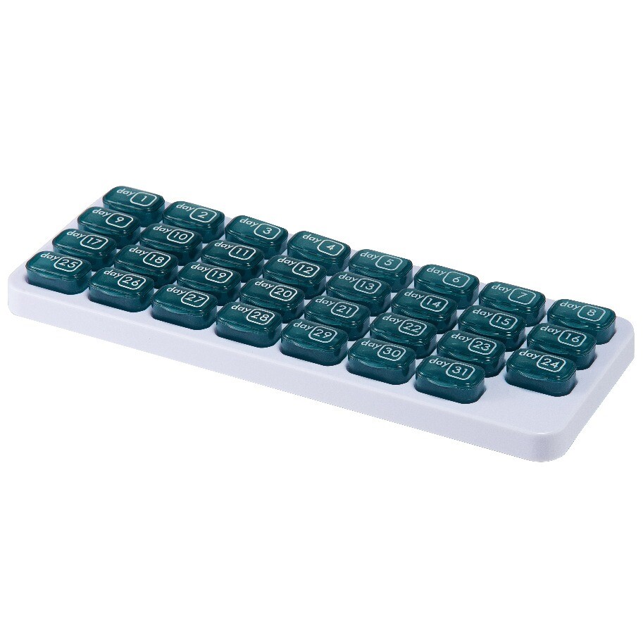 31 Day Monthly Pill Organizer Medication Holder Compartment Planner Box Storage