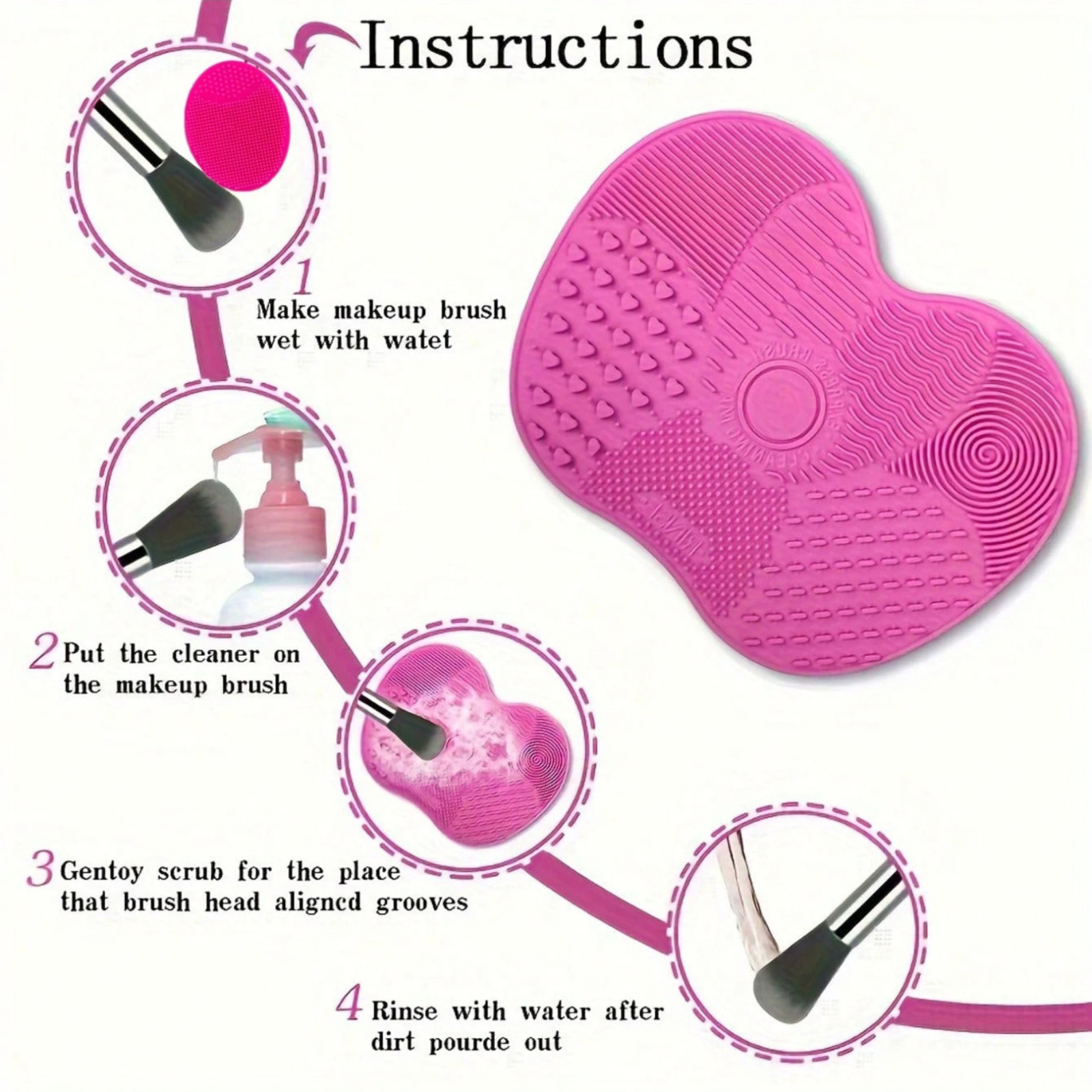 Silicone Makeup Brush Cleaner Mat Scrubber Pad Cosmetic Washing Tool Portable US