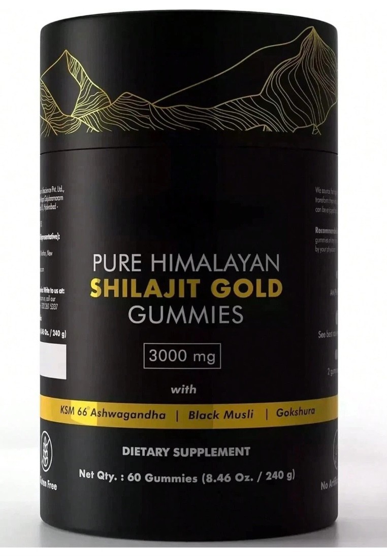 Pure Himalayan Shilajit Gummies with 85+ Trace Minerals & Fulvic Acid – 60 Vegan