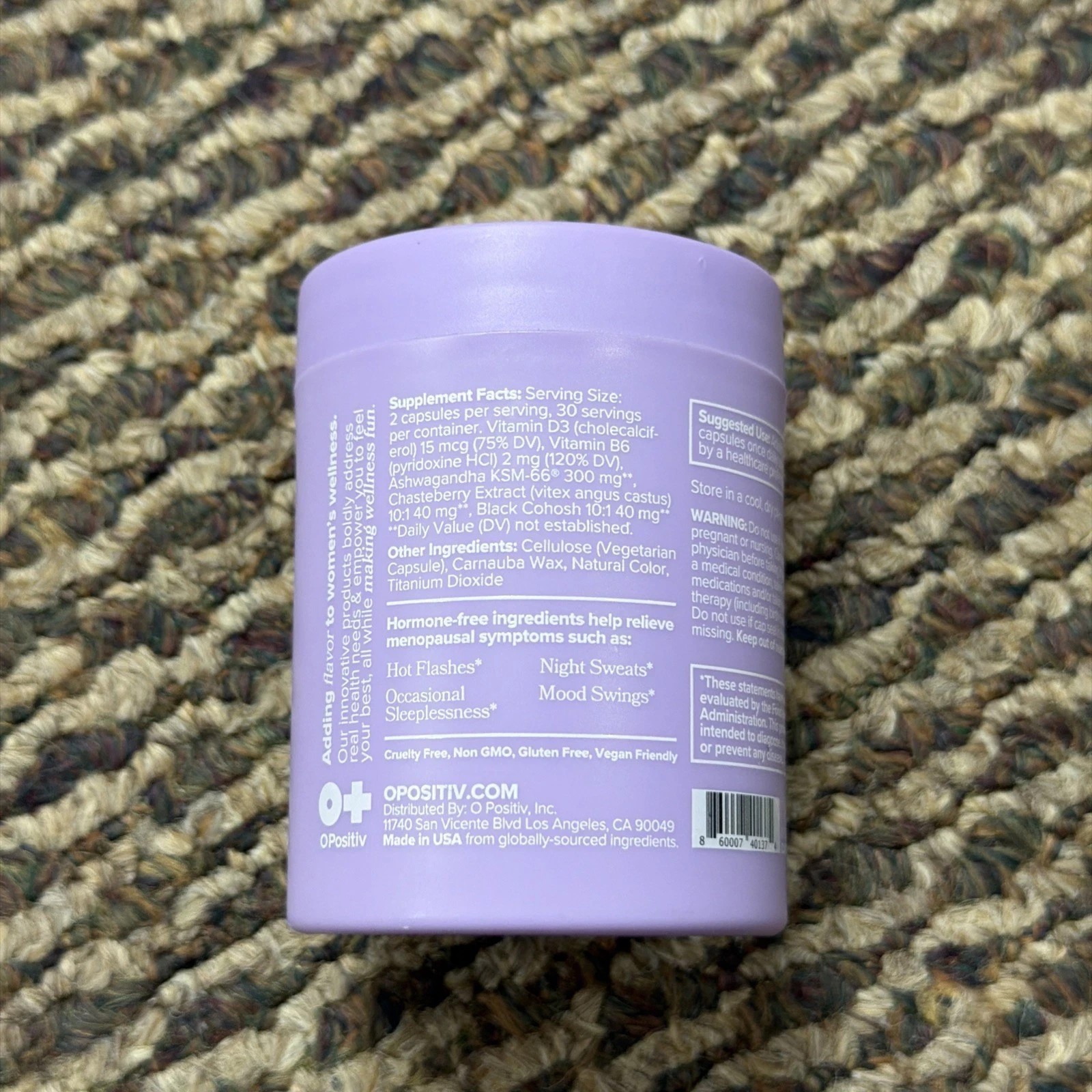 NEW 3PCS O Positiv Vitamins for Menopause – (Hormone-Free), 60 Count