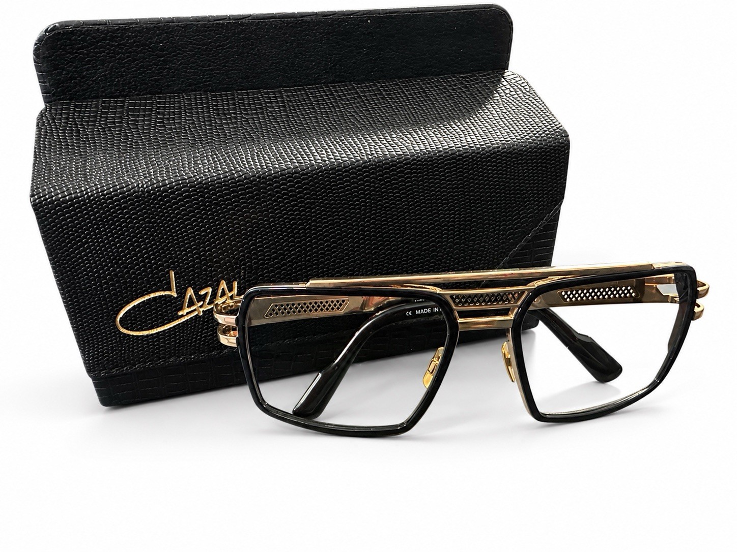 CAZAL 6033/3 Col.001 Black Gold Eyeglasses Frames 60-18-140 w/ Original Case