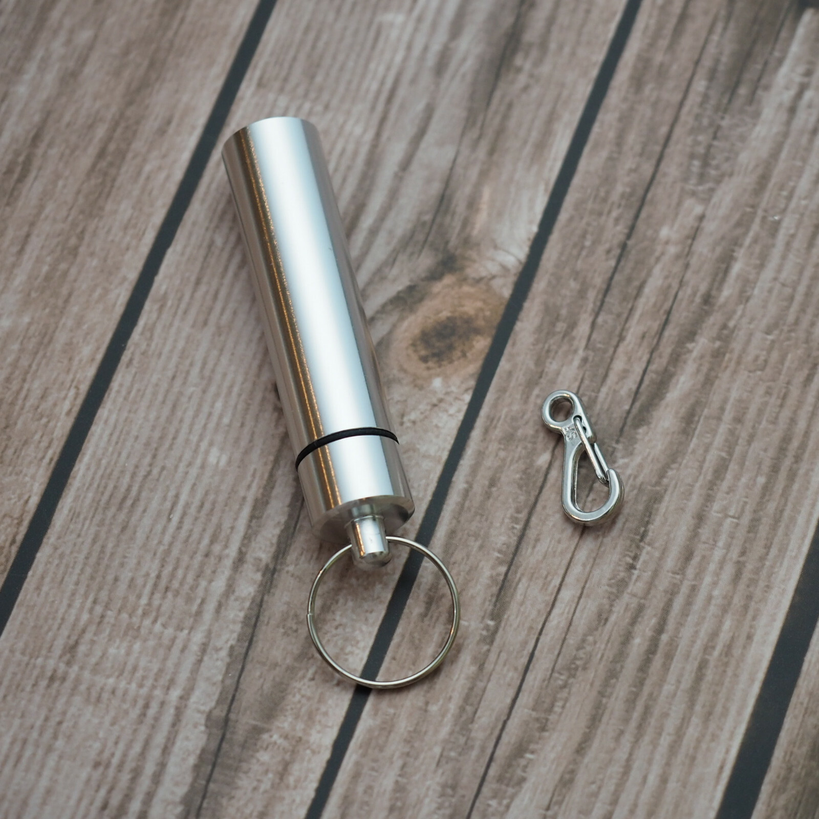 Waterproof Aluminum Pill Container Capsule Bottle Keychain Over 3″ Long – Choose