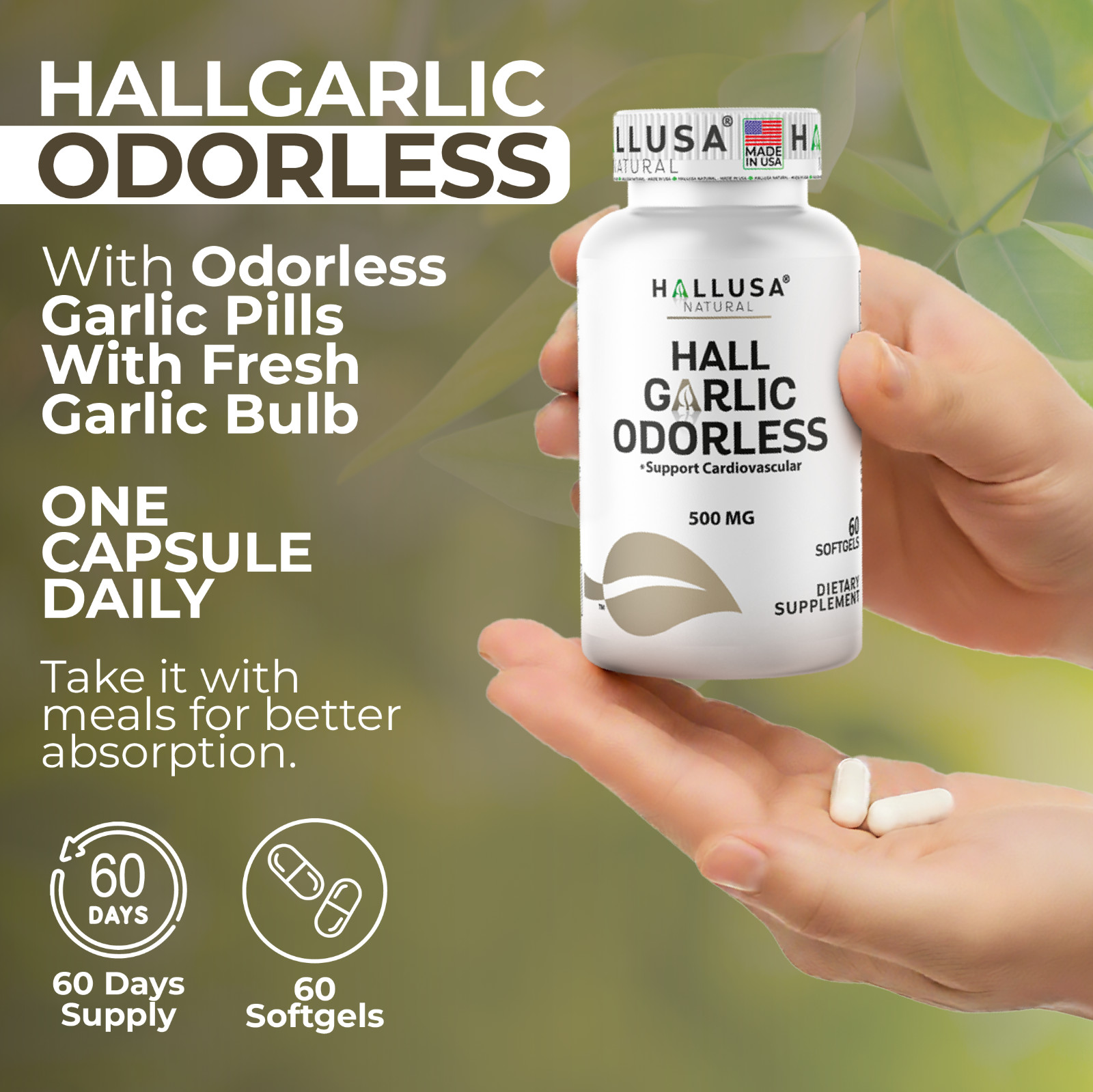 GARLIC ODORLESS Heart Health & Cardiovascular Support – Cholesterol High 60 soft