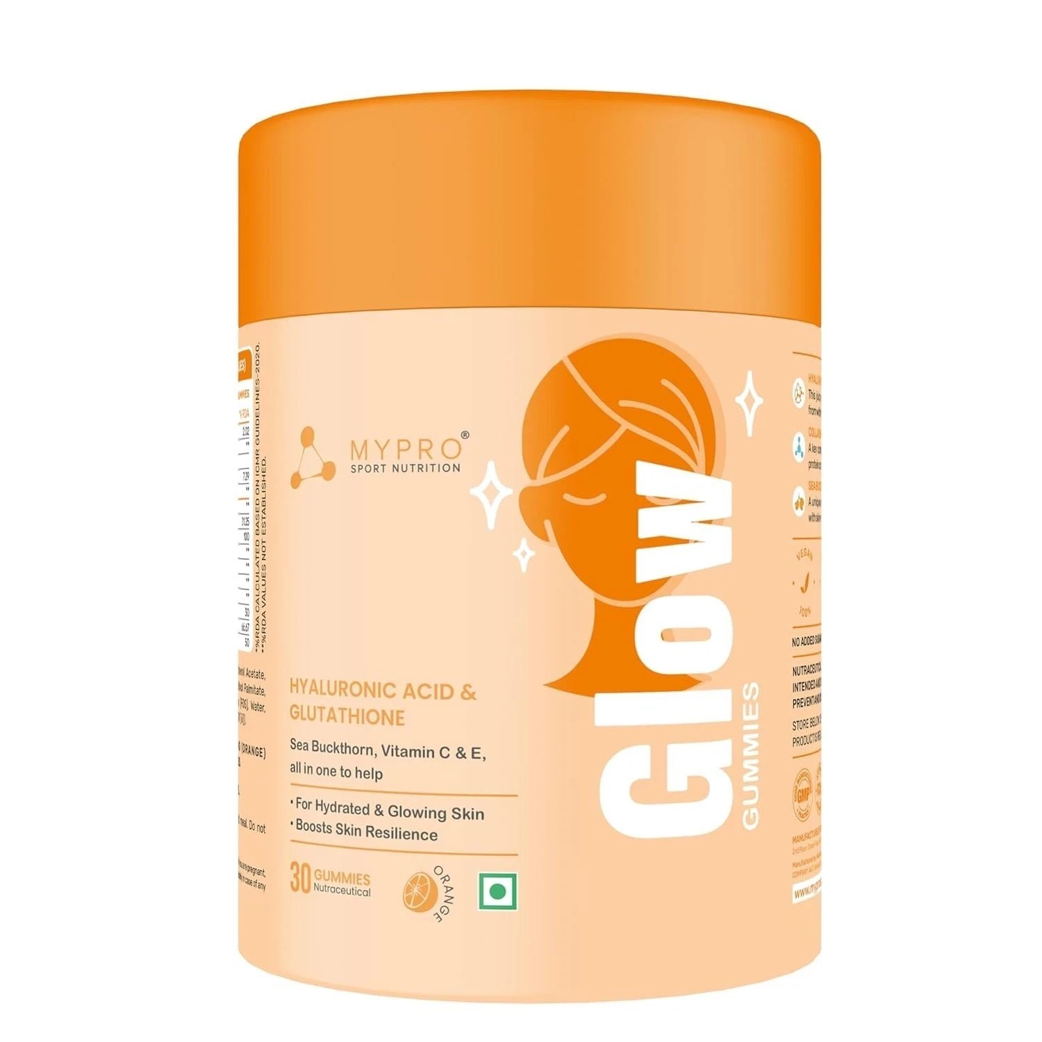 Mypro Sport Nutrition Glow Skin Support Healthier ,youthful Skin Health 30 Gummy