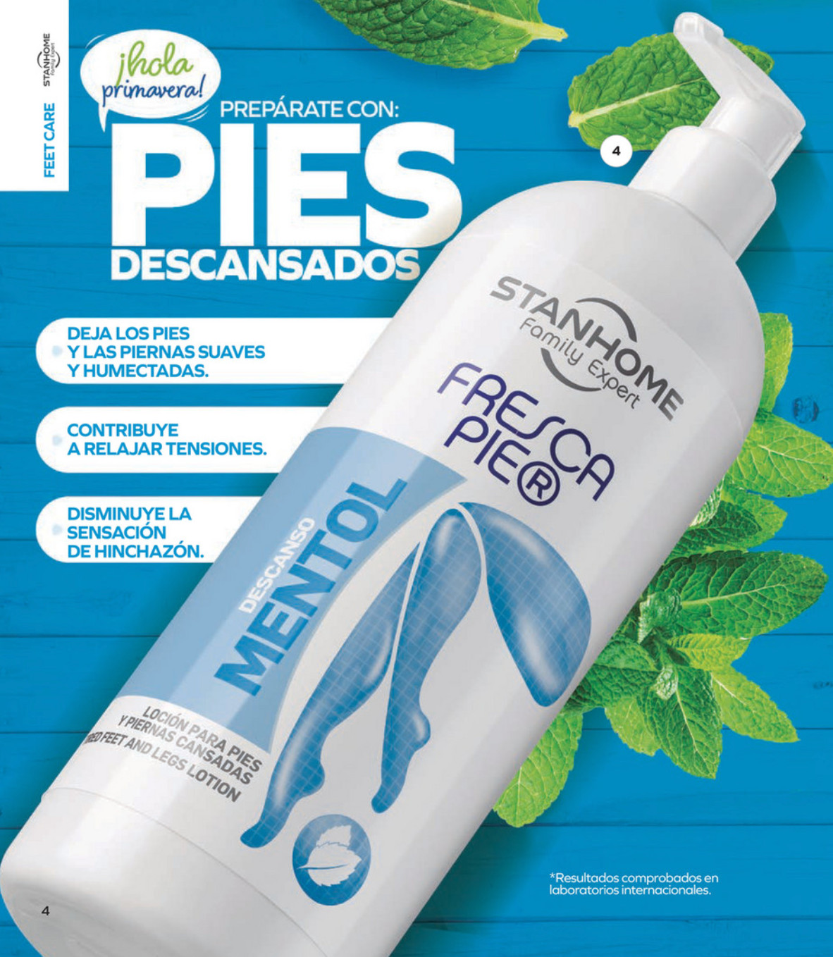 STANHOME FRESCA PIE FEET CARE MENTHOL TIRED FEET AND LEGS LOTION 930 ml.NEW!