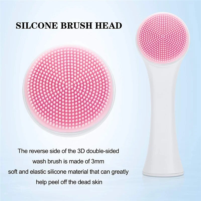 3D dual-SIDED SILICONE FACIAL CLEANSING BRUSH – SOFT EXFOLIATING FACE SCRUBBER