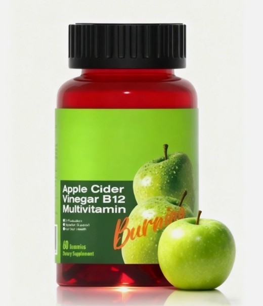 Apple Cider Vinegar Gummies with Vitamin B12 Multivitamin Metabolism Support 60